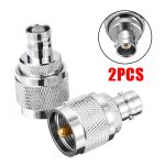 Adaptateur de prise bnc femelle  uhf mle, mini fiches uhf femelles droites rf coaxiales, 2 pices