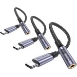 Adaptateur de prise de casque a 3, 5mm, adaptateur ecouteur usb c jack 3. 5mm en nylon, adaptateur jack ...