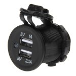 Adaptateur de prise de courant double usb 3, 1a, �tanche, avec fils, pour voiture, moto, bateau, bus ...