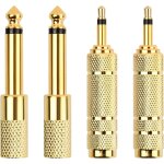 Adaptateur prise jack, 4pcs adaptateur jack 6. 35mm vers 3. 5mm plaqu or, adaptateur aux stro prise ...