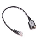 Adaptateur de prise rj9 femelle � m�le, c�ble convertisseur, double prise audio 3. 5mm, pour ordinateur, ...