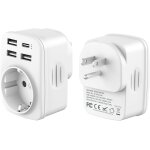 Adaptateur prise usa, adaptateur france vers usa avec 3 usb - a et 1 usb - c, adaptateur prise americaine, ...