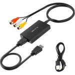 Adaptateur rca vers hdmi 1080p av c�ble pour ps2 / ps3 / xbox / snes / n64 / stb / vhs / vcr / dvd - ...