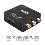 Adaptateur rca vers hdmi, adaptateur video mini av vers hdmi compatible 1080p