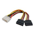 Adaptateur de rpartiteur d'alimentation en y sata, cble de conversion 2 voies 4 broches  2x15 broches, ...