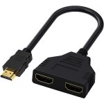 Adaptateur rpartiteur hdmi, cble mle vers double hdmi femelle, compatible pour hdtv, led, lcd, projecteurs, ...