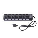Adaptateur de r�partiteur de hub usb 2. 0, 7 ports, haute vitesse, avec interrupteur marche / arr�t pour ...