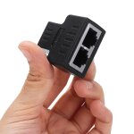 Adaptateur de r�partiteur rj45 1 � 2 voies, noir, double port femelle, prise extension ethernet lan, ...