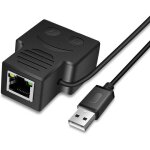 Adaptateur repartiteur rj45 1 vers 2 ports reseau femelle cat5 lan ethernet prise en charge de 2 ports ...