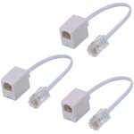 Adaptateur rj45 vers rj11, 3 pièces blanc ethernet rj45 8p8c vers interface câble téléphonique rj11 6p4c, ... Adaptateur rj45 vers rj11, 3 pièces blanc ethernet rj45 8p8c vers interface câble téléphonique rj11 6p4c, ...