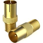 Adaptateur sat - connecteur f au c�ble d'antenne coaxiale iec, convertisseur de c�ble sat vers antenne, ...