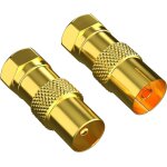 Adaptateur satellite coaxial (1 x fiche f vers fiche d'antenne iec, 1 x vers prise d'antenne) - coupleur ...