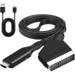 Adaptateur scart vers hdmi, convertisseur pritel vers hdmi, sortie vido de haute qualit, faible consommatio ...