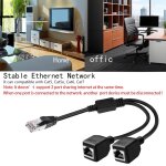 Adaptateur séparateur de réseau ethernet, 1 mâle à 2 femelles, 2 voies, ports rj45, 1 à 2 prises, extension ... Adaptateur séparateur de réseau ethernet, 1 mâle à 2 femelles, 2 voies, ports rj45, 1 à 2 prises, extension ...