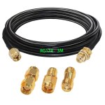 Adaptateur sma m�le - femelle, rg174 c�ble coaxial rf sma 3m, rallonge antenne wlan, c�ble d'extension ...