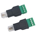 Adaptateur de terminal rj11 mâle à vis, connecteur à 4 broches, prise de bouclier séparateur Adaptateur de terminal rj11 mâle à vis, connecteur à 4 broches, prise de bouclier séparateur