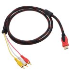 Adaptateur de transmetteur de signal num�rique hdtv 1080p, 1. 5m lcd m�le � 3 rca, c�ble audio vid�o ...