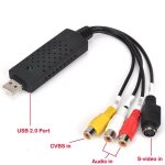 Adaptateur usb 2. 0 pour tv dvd vhs, carte de capture audio av pour ordinateur / camra cctv - type black ...