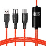 Adaptateur usb  2, convertisseur de cble d'interface midi pour pc, clavier de musique, adaptateur synth, ...