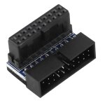 Adaptateur usb 3. 0  20 broches mle vers femelle, extension angulaire haut / bas 90 degrs pour carte ...