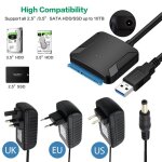 Adaptateur usb 3. 0 vers sata 3, c�bles de conversion pour disque dur ssd externe 2. 5 / 3. 5 pouces