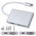Adaptateur usb 3. 1 type - c mle vers hdmi, vga, dvi, usb3. 0 femelle, station d'accueil pour ordinateur ...