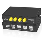 Adaptateur usb b 4 en 1 out - commutateur manuel 4 ports pour partage d'imprimante et appareils usb 2. ...