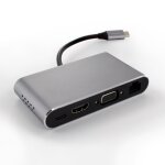 Adaptateur usb - c 8 en 1 hdmi, rj45 gigabit, 2 x usb - a, vga, sd / micro sd, usb - c pd
