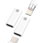Adaptateur usb c femelle vers lightning femelle chargeur pour apple pencil 1re gnration(lot de2) pour ...