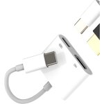 Adaptateur usb c hdmi (2 en 1) pour iphone 15 de type c - cble chargeur tv 4 k @ 60 hz - sortie hdmi ...