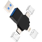 Adaptateur usb c lightning micro usb vers usb - a pour iphone 16 15 14 cl otg 3. 0 portable type c prise ...