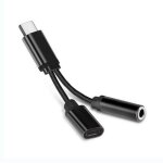 Adaptateur usb c  prise casque 3. 5mm, 2 en 1, charge audio, pour samsung s20 ultra note 20 10 plus ...