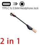 Adaptateur usb c  prise casque 3. 5mm, 2 en 1, charge audio, pour samsung s20 ultra note 20 10 plus ...