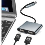 Adaptateur usb c vers double h - dmi, adaptateur usb de type c vers hdmi double moniteur, hub usb c avec ...