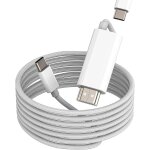 Adaptateur usb c vers hdmi 4k chargeur type c cable 1. 8m(2en1)pour apple macbook pro pour iphone 16 ...