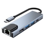 Adaptateur usb c vers hdmi rj45 100m vga otg thunderbolt 3 dock avec pd tf sd jack3. 5mm pour macbook ...