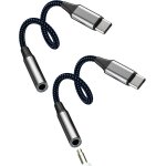 Adaptateur usb c vers jack 3. 5mm(lot de 2)aux audio couteur prise pour iphone 16 15 compatible avec ...