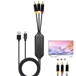 Adaptateur usb c vers rca avec usb a (chargement) - c�ble type c m�le vers 3 rca m�les pour tv (l3c)