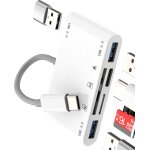 Adaptateur usb c vers usb sd carte lecteur(6 en 1)pour iphone 16 15 pro max otg 3. 0 tf mmoire appareil ...
