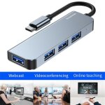 Adaptateur usb hub c 6 en 1, usb c vers usb 3. 0, dock compatible hdmi pour macbook pro, nintendo switch ...