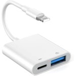 Adaptateur usb otg de c�ble avec port de charge 10 w 2 in 1 adaptateur lightning vers usb d'appareil ...