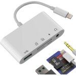 Adaptateur usb otg lecteur carte sd micro sd chargeur 3. 5mm vers lightning(5en1)pour iphone pour ipad ...