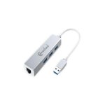 Adaptateur usb3 vers ethernet 10 / 100 / 1000 mbps + 3x hub en aluminium