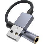Adaptateur aux vers usb vers usb vers adaptateur audio jack 3, 5 mm, usb vers cble auxiliaire, carte ...