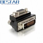 Adapter adaptateur vga  angle droit 90 degrs femelle vers dvi 24 + 5 mle, convertisseur de connecteur ...