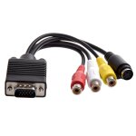 Adaptateur vga vers tv s - vid�o rca, c�ble de sortie pour vid�o pc