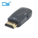 Adaptateur vido de sortie hdmi vers vga noir, avec cble audio de 3. 5mm, pour ensemble tv, projecteur ...