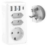 Adaptateur de voyage 1 en 1 avec 3 ports usb et usb - c, adaptateur france vers royaume - uni, prise ...