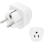 Adaptateur voyage type a / b hybride, 3 ples (connecteur prise amricaine usa vers europe - convient ...