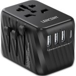 Adaptateur de voyage prise universelle internationale avec 3 usb - a et 1 usb - c pd adaptateur mondial ...